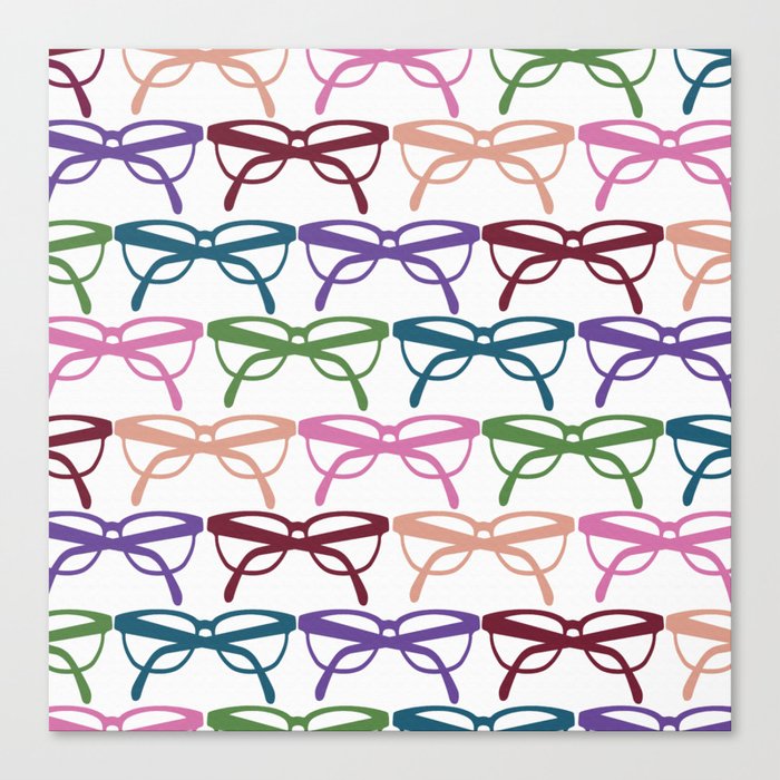 Optometrist Eye Glasses Pattern Print Canvas Print
