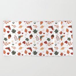 Lovely Autumn - White Beach Towel