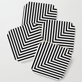 Black and White L Stripes //  pencilmeinstationery.com Coaster