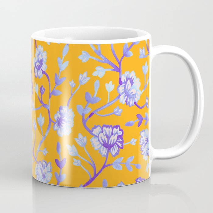 Watercolor Peonies - Sapphire Marigold Coffee Mug