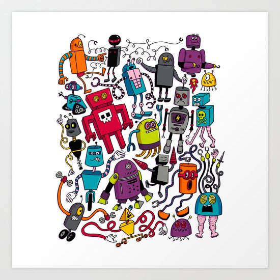 Robots 2 Art Print