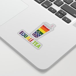 Equali-Tea Boba Bubble Tea LGBT Rainbow Pride Sticker