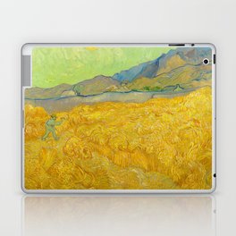 Wheatfield with a Reaper, 1889 by Vincent van Gogh Laptop Skin