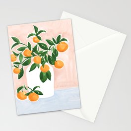 Orange Tree Branch in a Vase Stationery Card