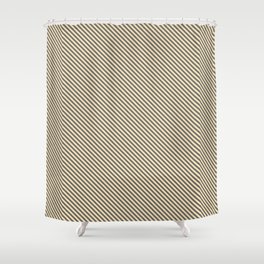 [ Thumbnail: Dim Grey & Beige Colored Lines/Stripes Pattern Shower Curtain ]