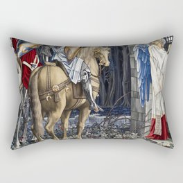 Quest for the Holy Grail Tapestries The Failure of Sir Gawaine (1895-1896) by William Morris Sir Edw Rectangular Pillow
