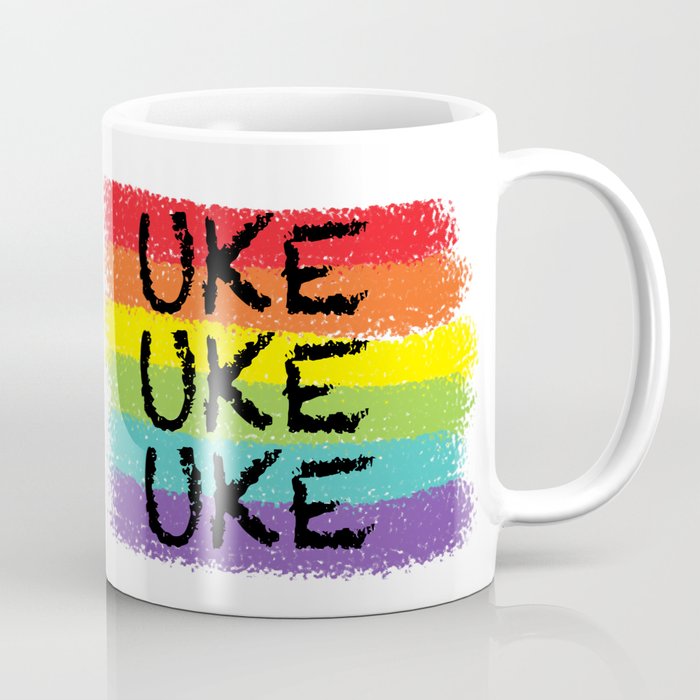 Uke Uke Uke Rainbow Ukulele Design Coffee Mug