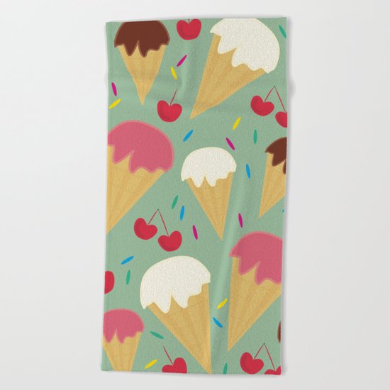 Ice Cream Cones Beach Towel