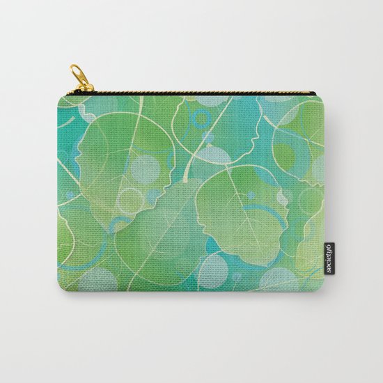 Floating Leaves Pattern I - Spring, Summer, Apple Green Carry-All Pouch