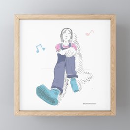 That music girl Illustration Framed Mini Art Print