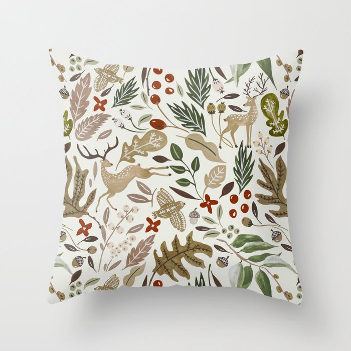 Christmas in the wild nature Throw Pillow