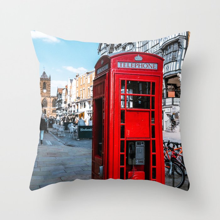 Great Britain Photography - Red Phone Booth In London City Throw Pillow