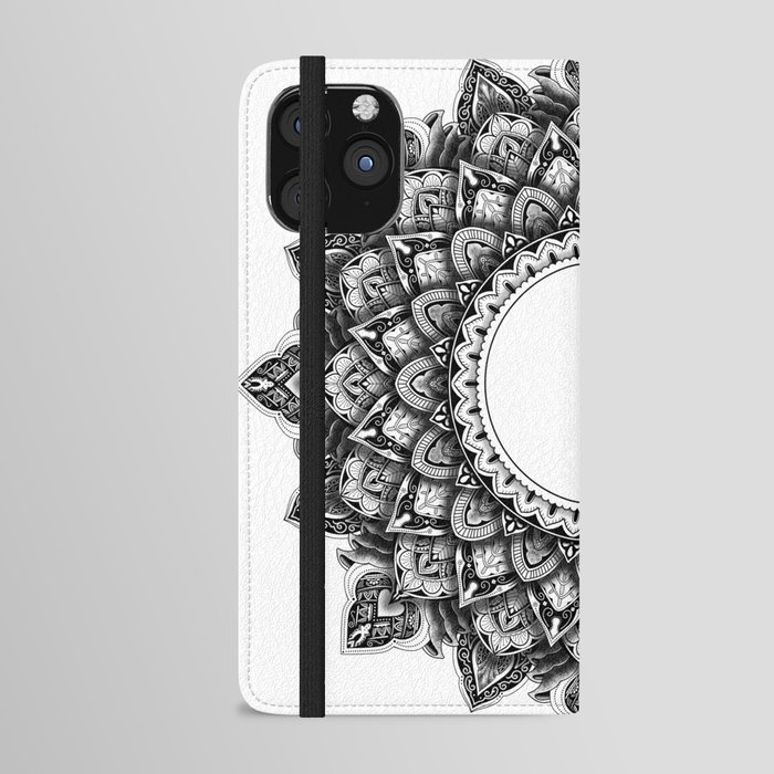 Mandala 3D Blanco y negro  iPhone Wallet Case