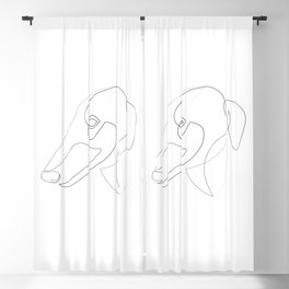 Greyhound - one line drawing Blackout Curtain