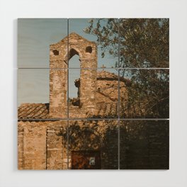 Vintage Postcard Photograph of Old Greek Church | Travel Photography in Greece, Summer Vibes and Soft Tones Wood Wall Art