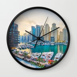 Dubai modern skyscrapers Corniche Wall Clock