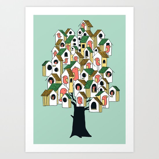 Bird houses Art Print