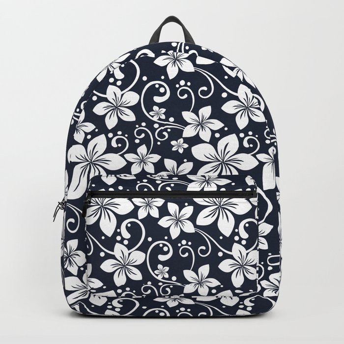 Flower Pattern - Navy Blazer - Pantone Color Backpack