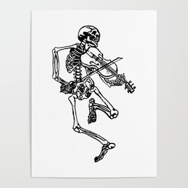 Skeleton Playing Violin Poster