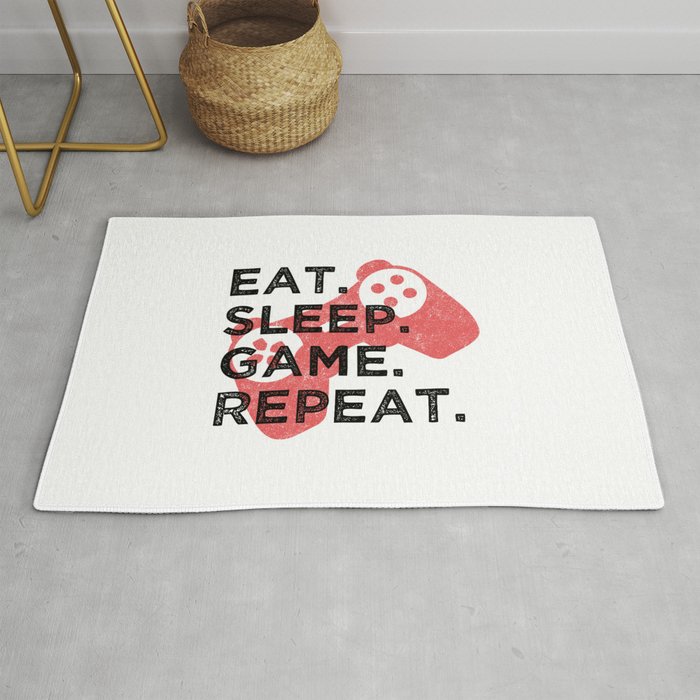 Eat. Sleep. Game. Repeat. T Shirt Gamer TShirt Video Game Shirt Eat Sleep Repeat Gift Idea Rug