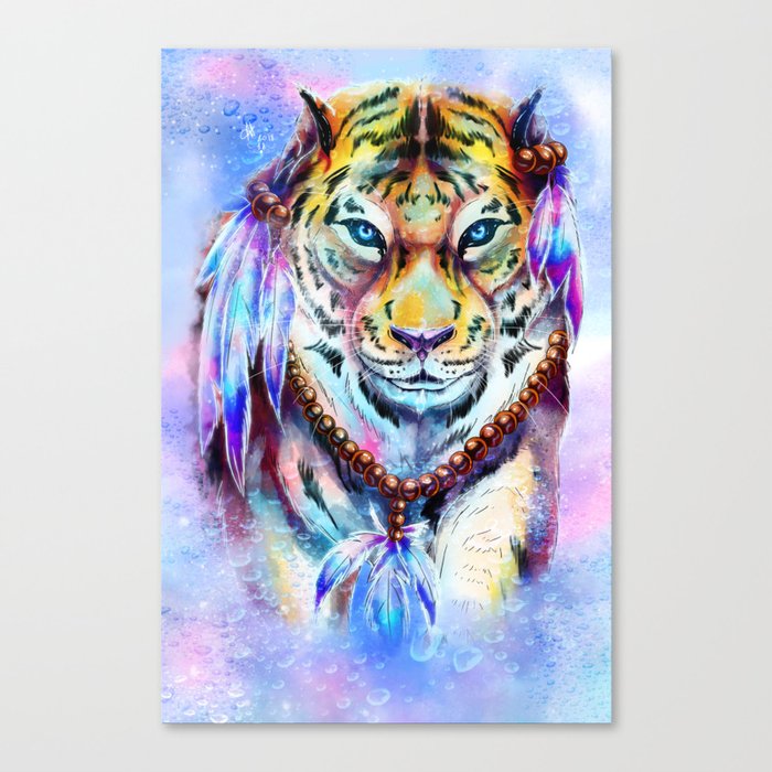 Water Tiger Canvas Print by juctoo