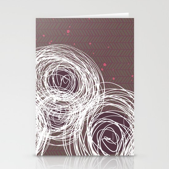 Doodle Flowers in Purple by Friztin Stationery Cards