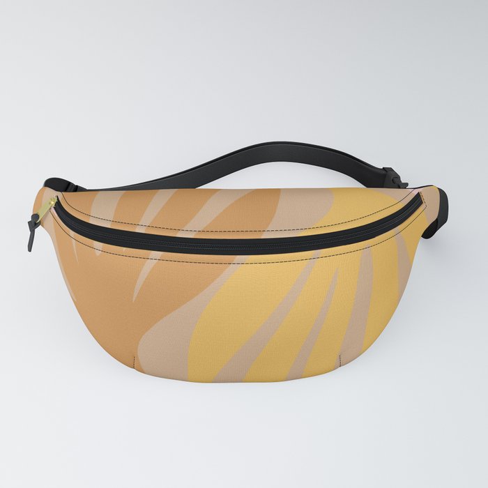 Maldives Leaves Abstract Minimalist Pattern Ochre Mustard Blush Fanny Pack