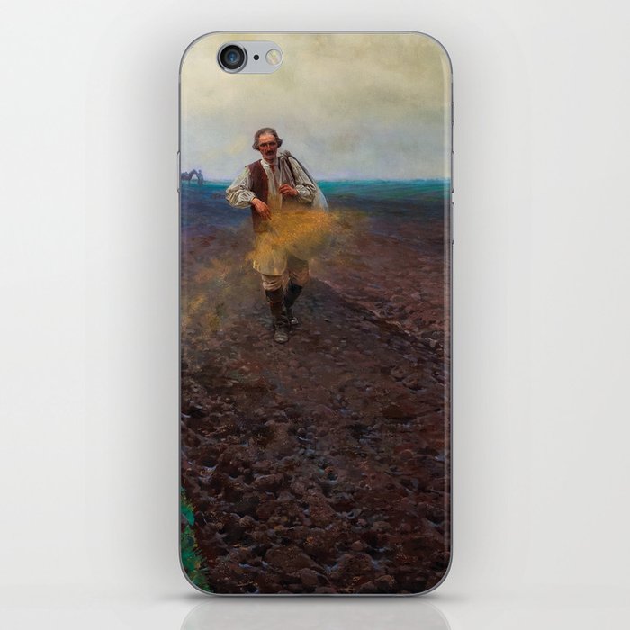 The First Sowing, 1896 by Piotr Stachiewicz iPhone Skin