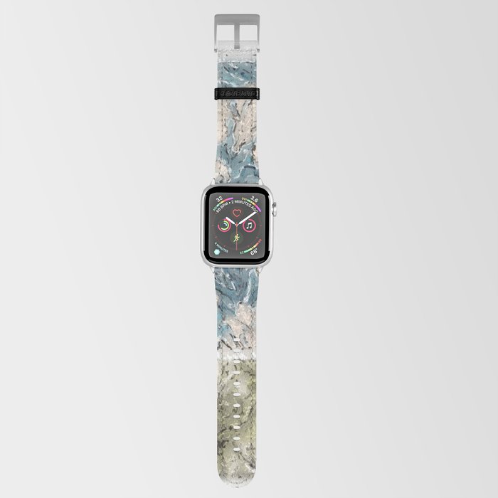 Painted Collage wall art and home decor-teal, slate gray, silver, charcoal, sage Apple Watch Band