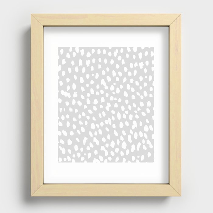 Dalmatian in White and Gray Recessed Framed Print