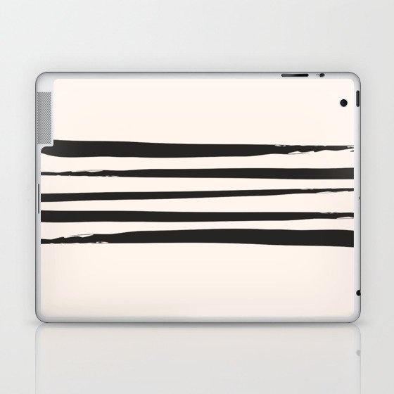 Inkaa - Black Colourful Summer Retro Ink Stripes Design Laptop & iPad Skin