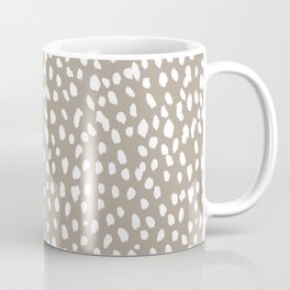 White on Dark Taupe spots Coffee Mug