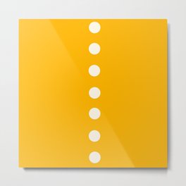 Vertical Dotted Line on Saffron solid color Metal Print | Game, Pattern, Nowcolor, Dotted, Dot, Colour, Yellow, Color, Minimalism, Geometric 