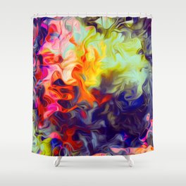 Surreal Smoke Abstract In Multicolor Shower Curtain