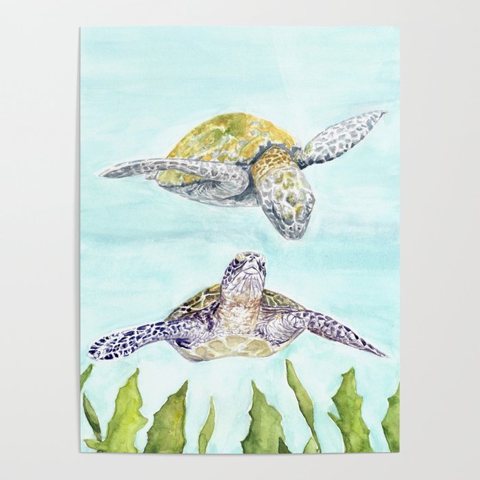 Sea Turtles Poster by Maria Jo Studio Society6