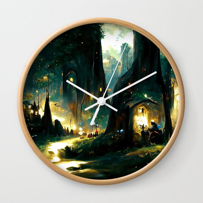 Walking through the fairy forest Wall Clock
