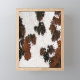 Bohemian Rust Cowhide Patch of Fur Painted with Brushstrokes Framed Mini Art Print