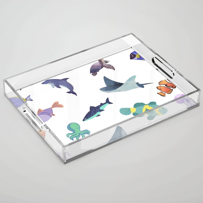 Save ocean Life cute Design for Kids Acrylic Tray
