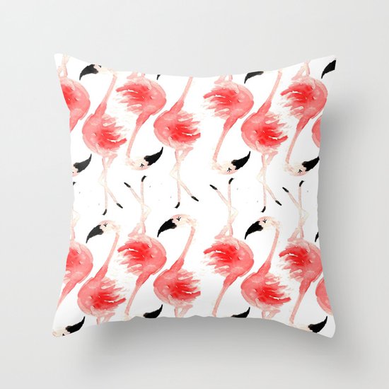 Flamingos! Throw Pillow