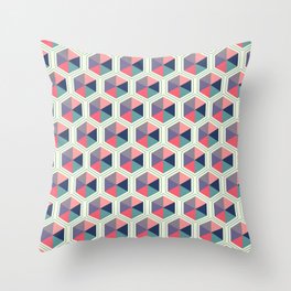 Pastel Shades Hexagon Geometric Pattern Throw Pillow