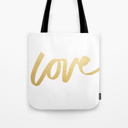 Love Gold White Type Tote Bag