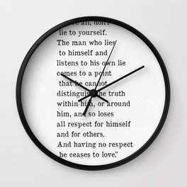 Fyodor Dostoyevsky quote Wall Clock