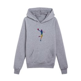 Basketball player in watercolor Kids Pullover Hoodies