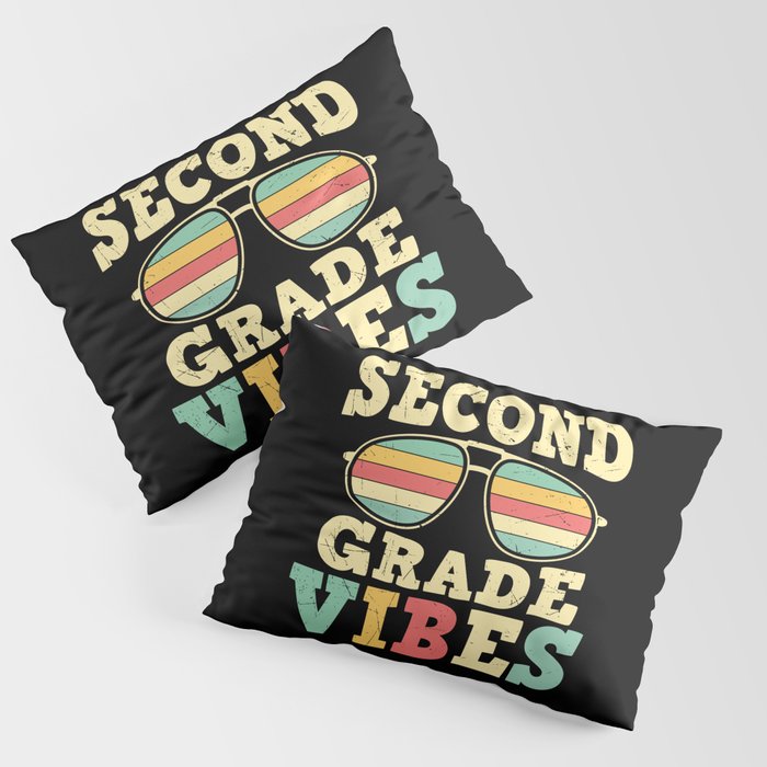Second Grade Vibes Retro Sunglasses Pillow Sham