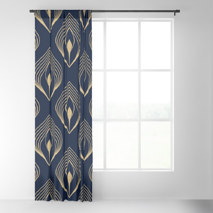 Blackout Window Curtain peacock feathers background illustration