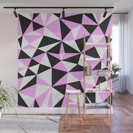 Black and Purple Triangle Pattern Wall Mural