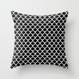 Scales (White & Black Pattern) Throw Pillow