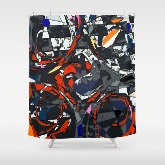 It's racing day in abstract Shower Curtain