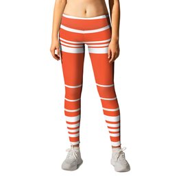 Complex Stripes - Orange and White Leggings