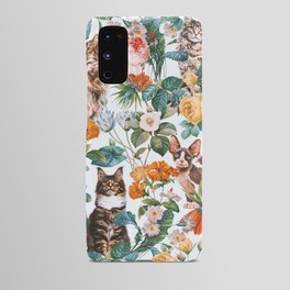 Cat and Floral Pattern III Android Case